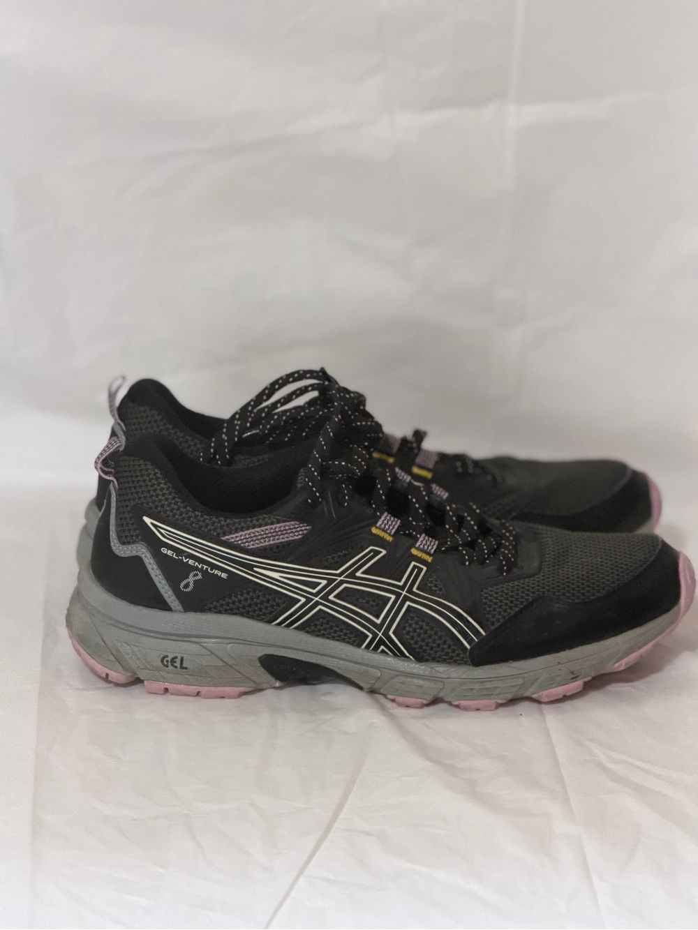 ASICS Women's Black with Pink Accents Trail Running Shoes